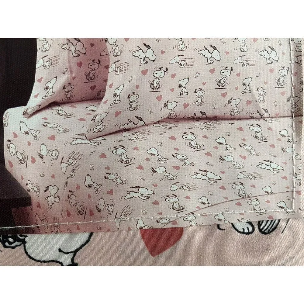 4 Pc Peanuts Snoopy Hearts Pink‎ Valentines Day QUEEN Size Sheet Set Soft NEW